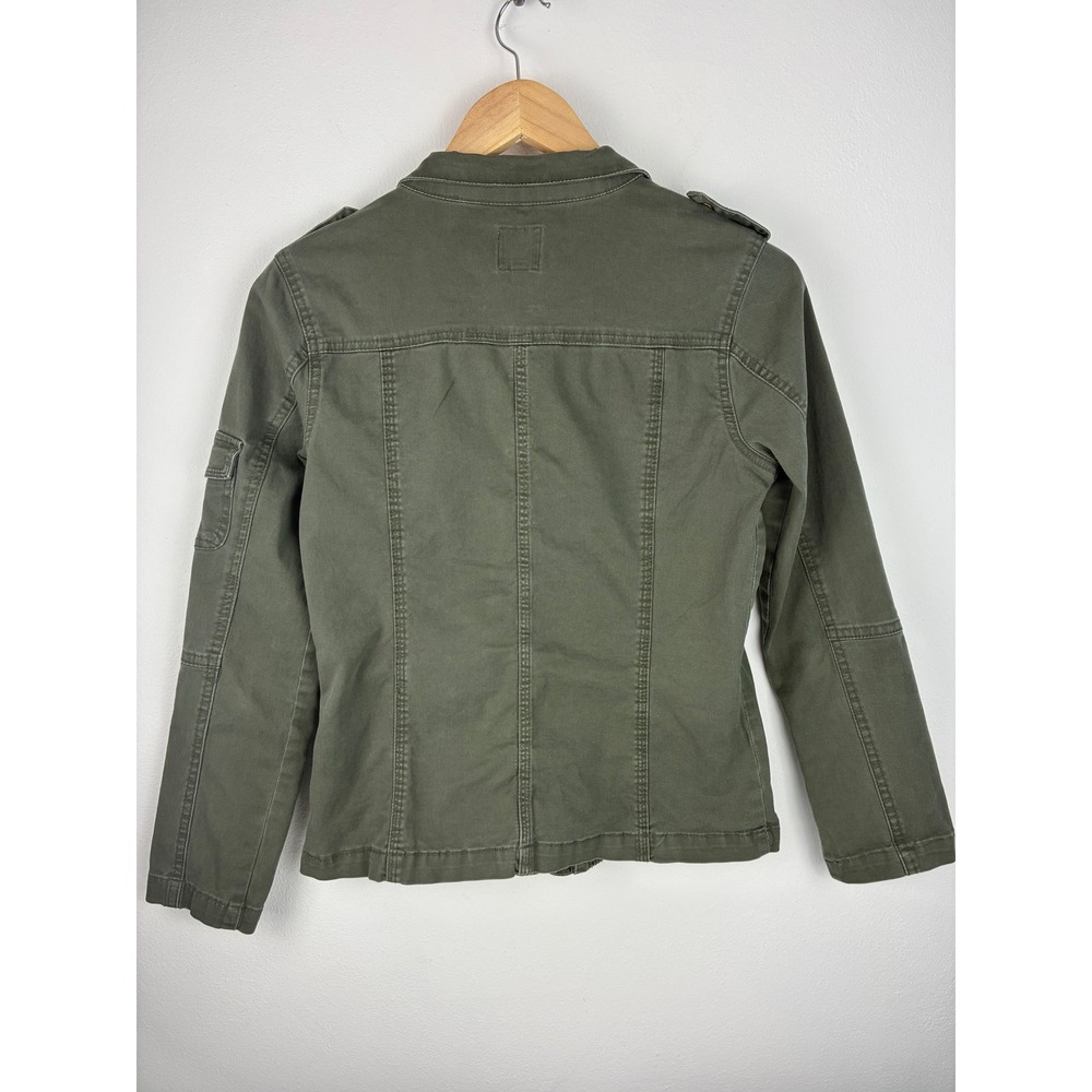 Kensie Jeans Olive Military Utility Jacket Size Small Cotton Stretch - Picture 6 of 13